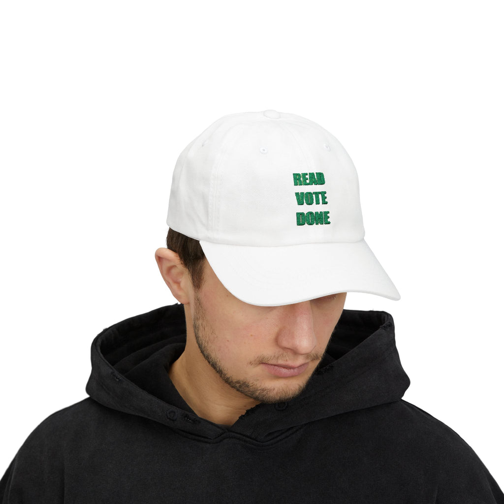 READ VOTE DONE GREEN Classic Dad Cap
