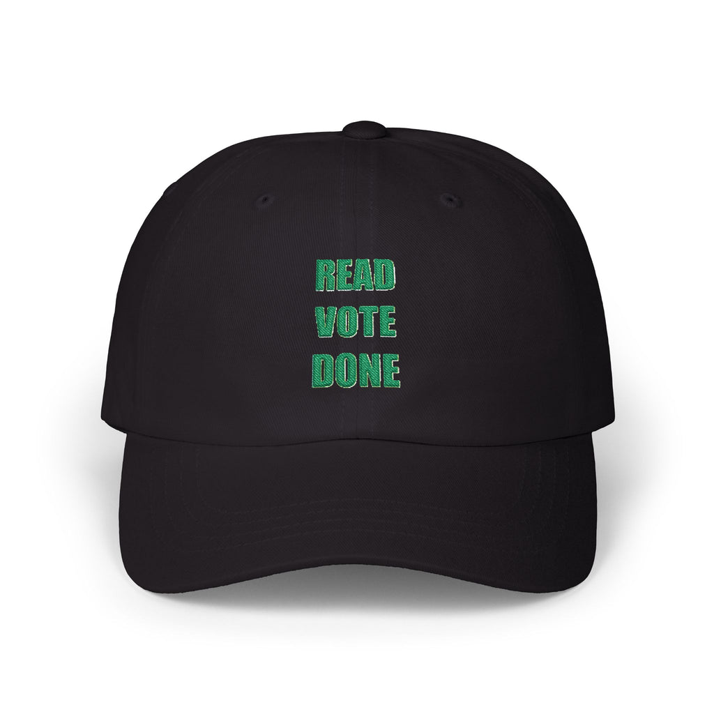 READ VOTE DONE GREEN Classic Dad Cap