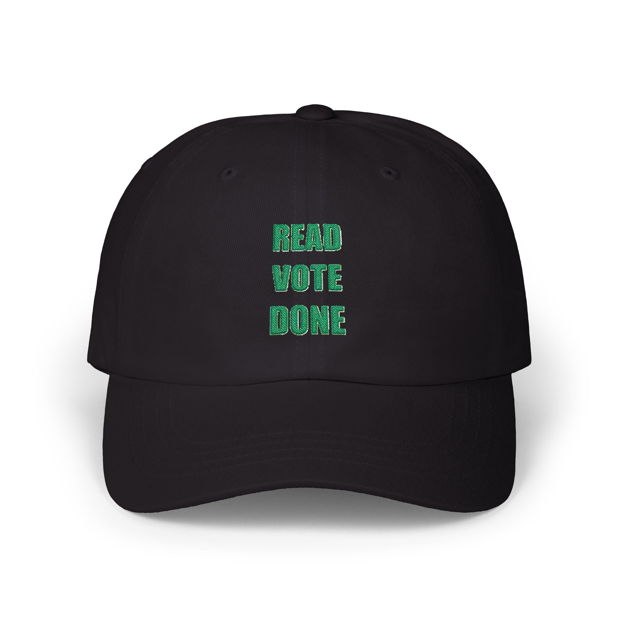 READ VOTE DONE GREEN Classic Dad Cap