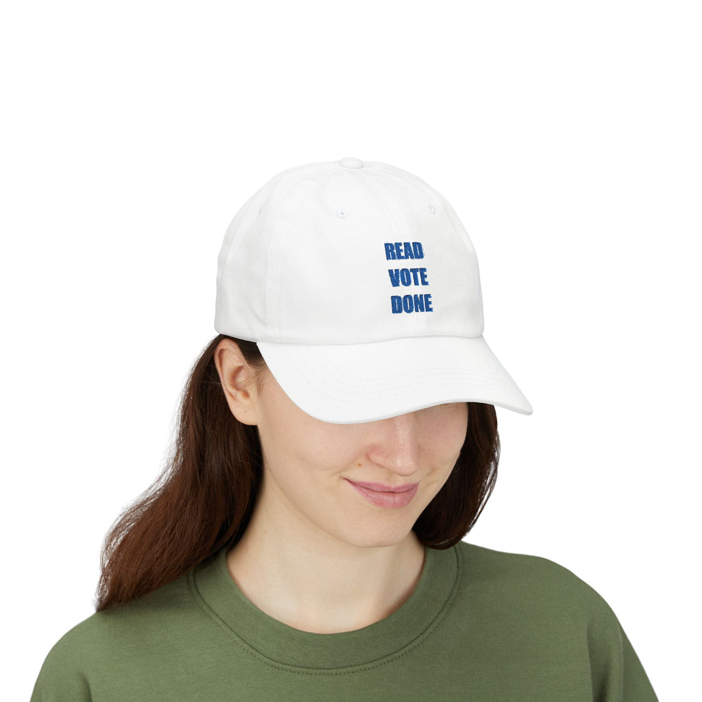 READ VOTE DONE BLUE Classic Dad Cap