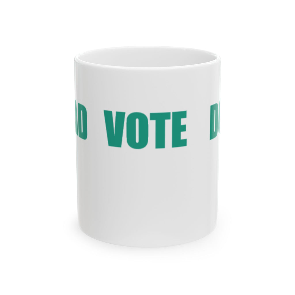 READ VOTE DONE HORIZON TEAL Ceramic Mug, (11oz, 15oz)