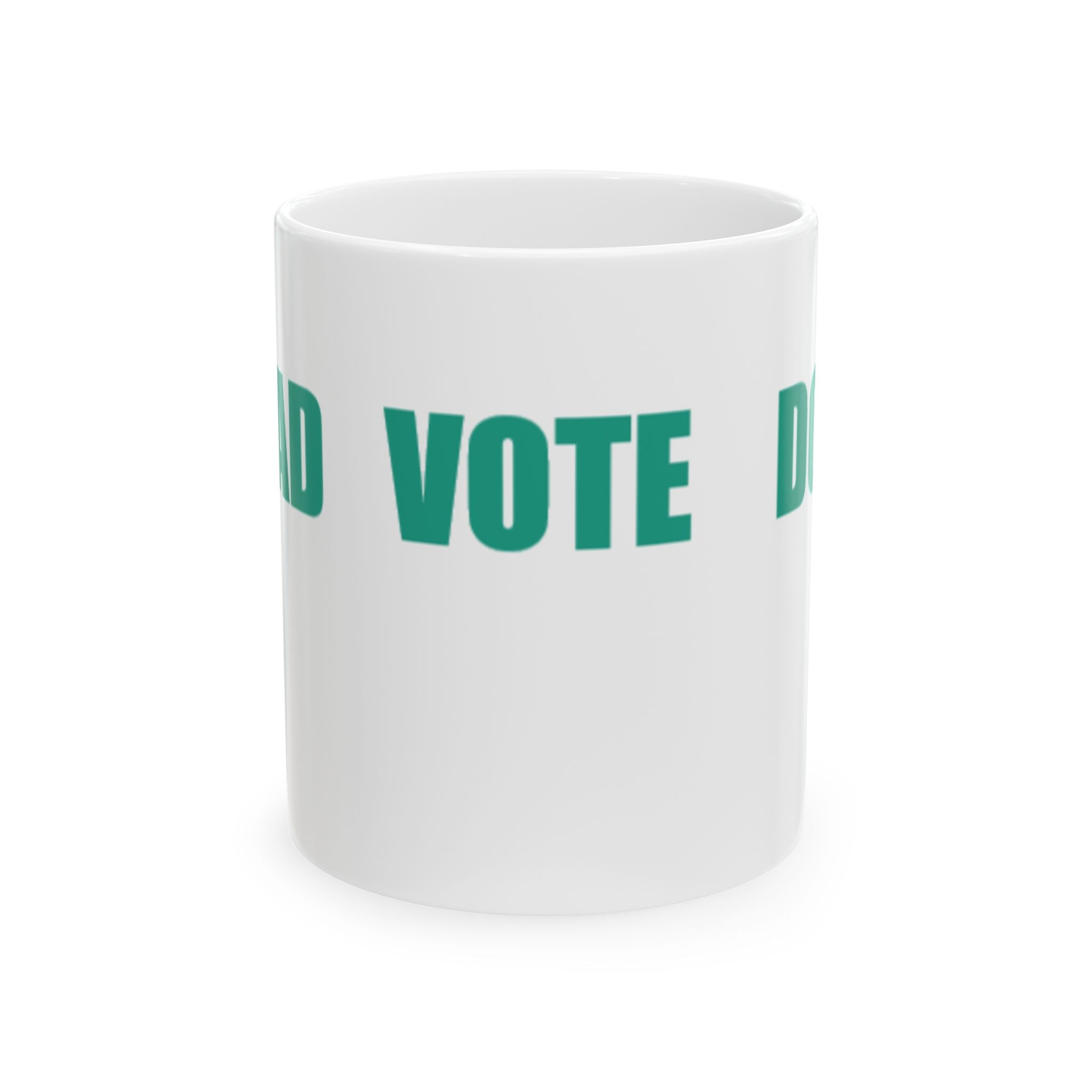 READ VOTE DONE HORIZON TEAL Ceramic Mug, (11oz, 15oz)