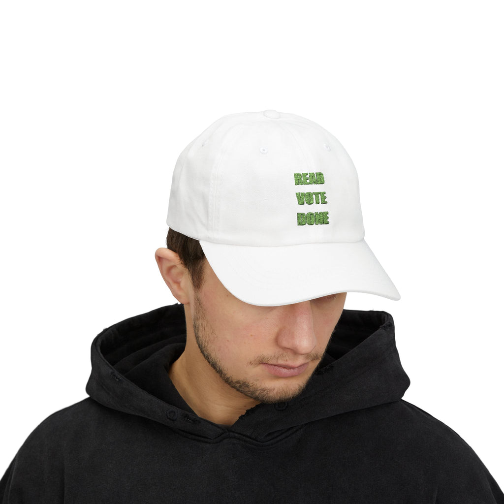 READ VOTE DONE TEAL Classic Dad Cap
