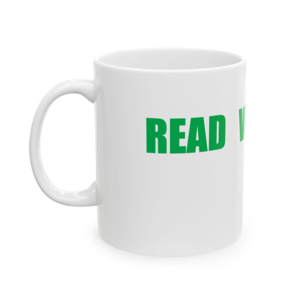 READ VOTE DONE HORIZON GREEN Ceramic Mug, (11oz, 15oz)