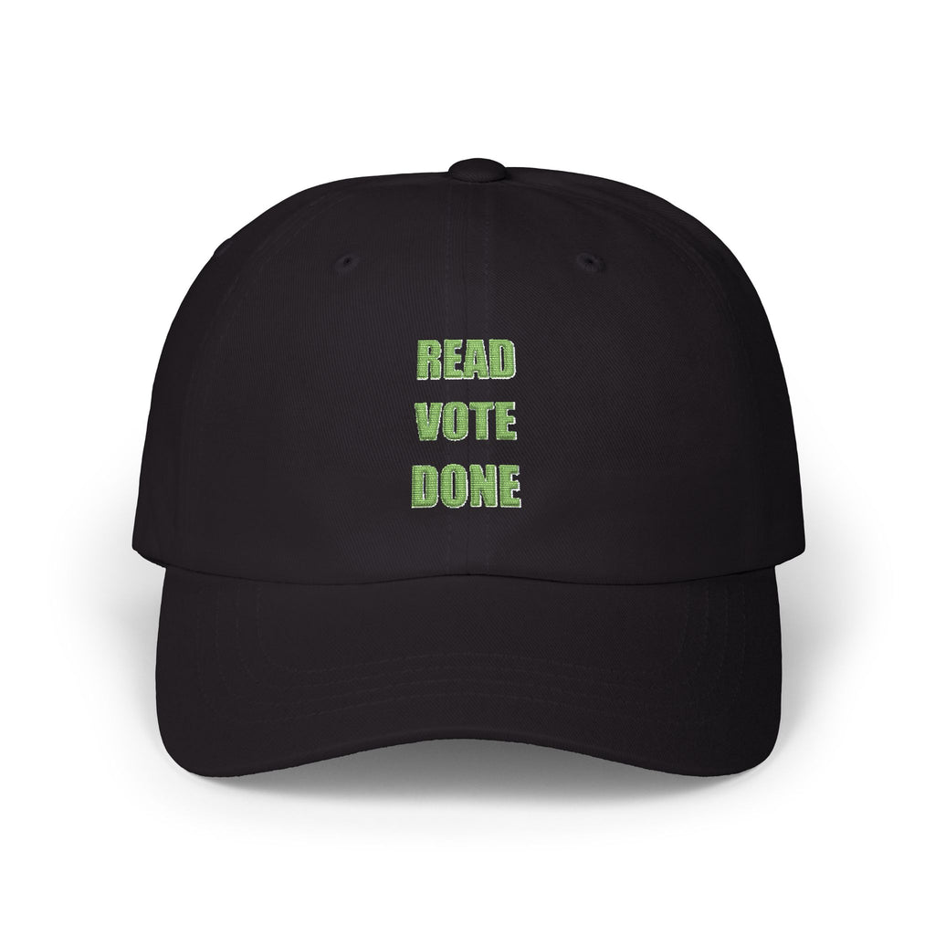 READ VOTE DONE TEAL Classic Dad Cap