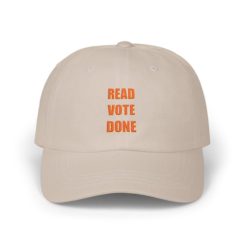 READ VOTE DONE AMBER Classic Dad Cap