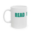 READ VOTE DONE HORIZON TEAL Ceramic Mug, (11oz, 15oz)
