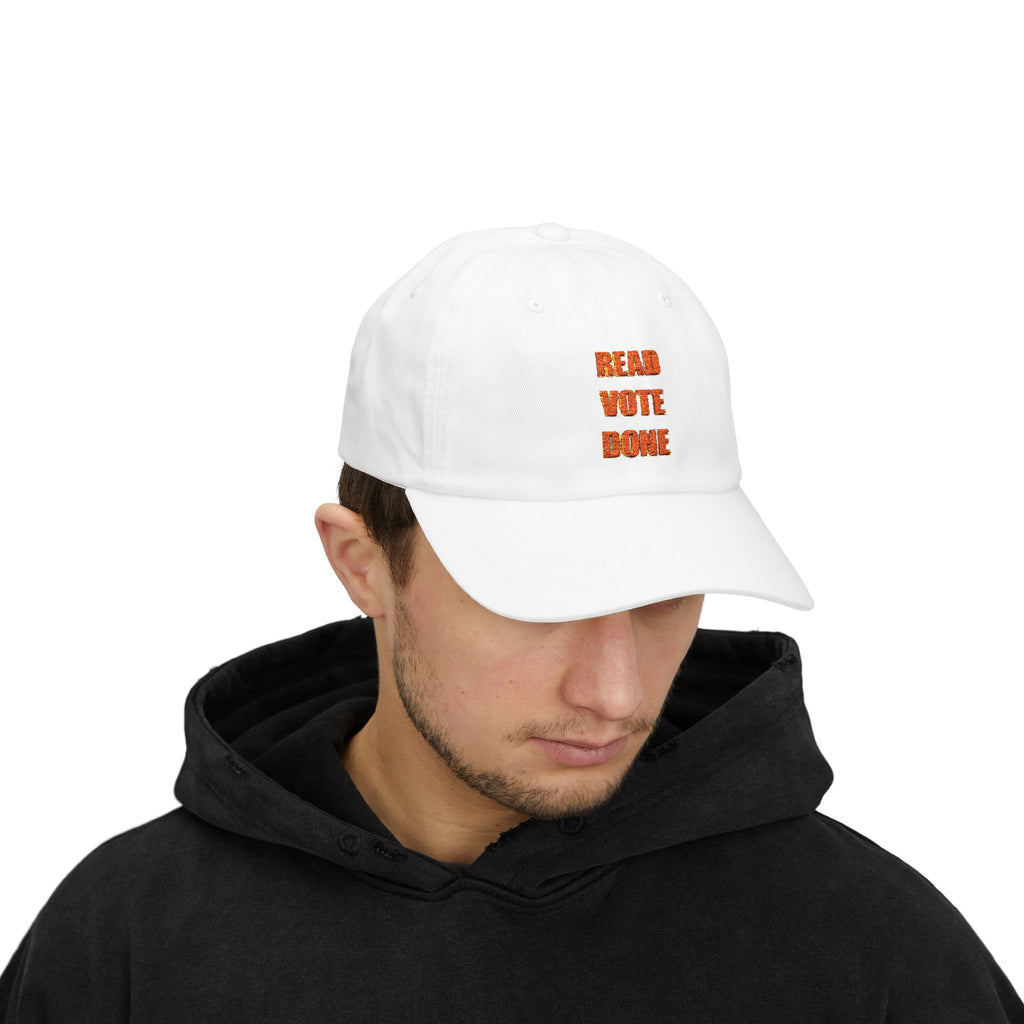 READ VOTE DONE AMBER Classic Dad Cap