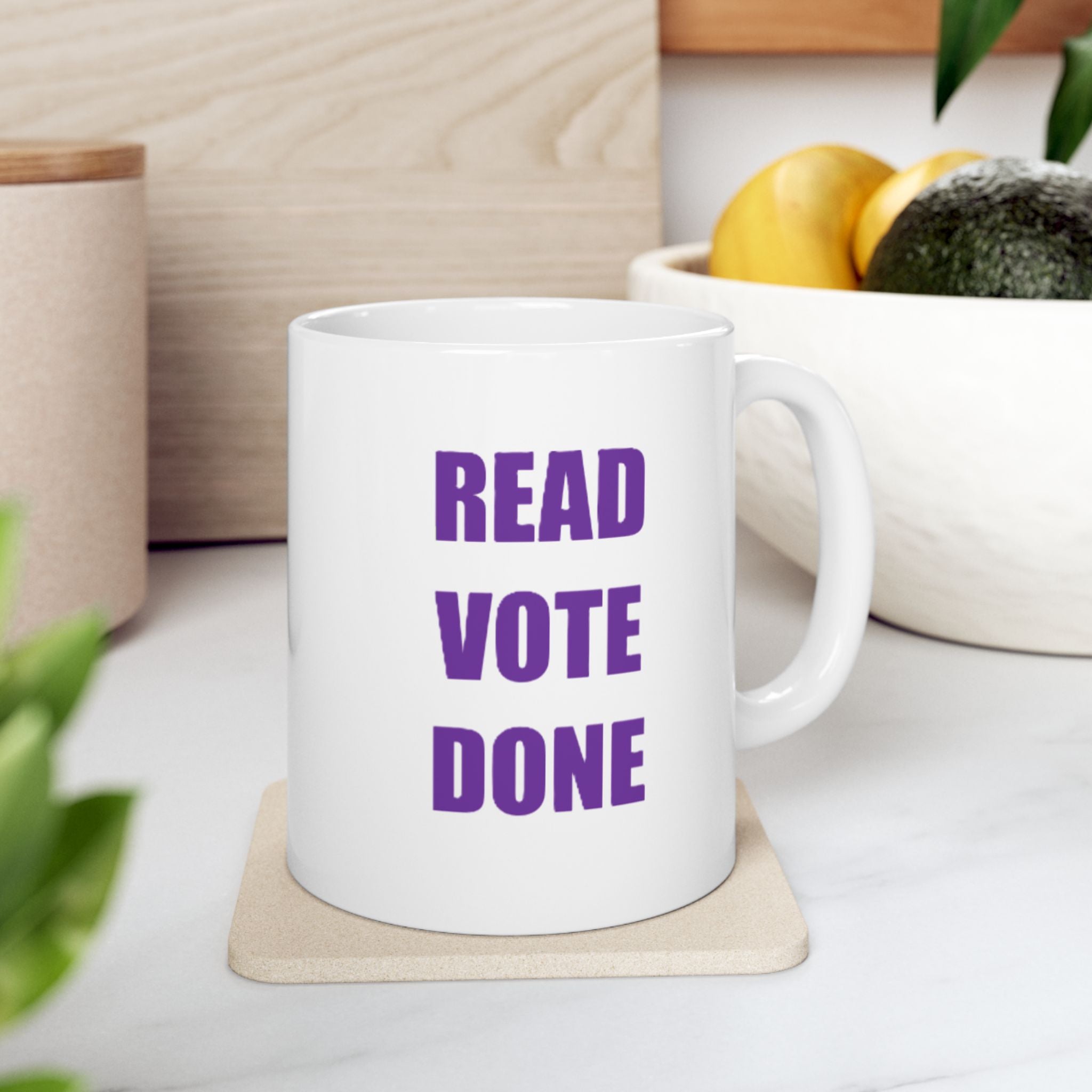 READ VOTE DONE PURPLE Ceramic Mug, (11oz, 15oz)