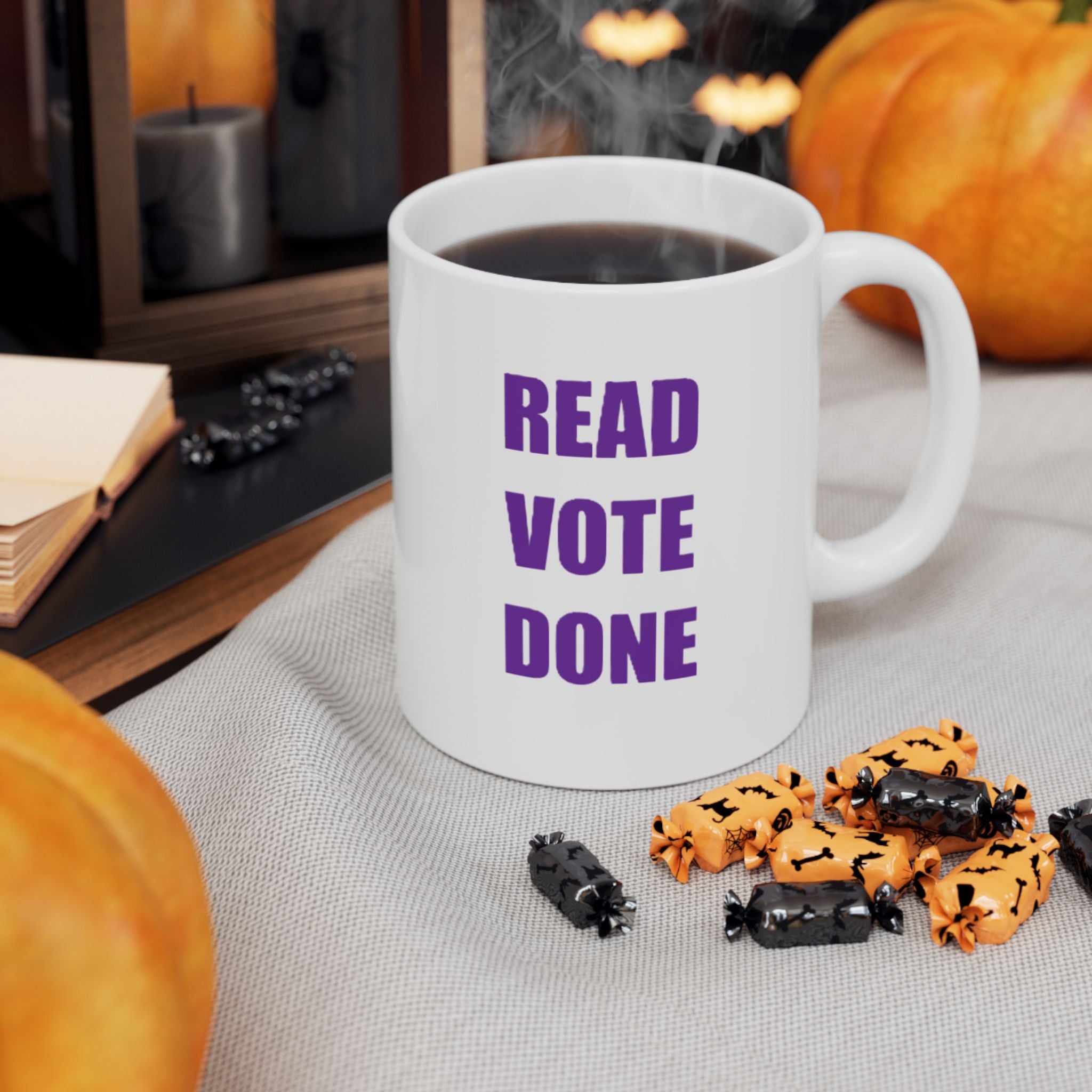 READ VOTE DONE PURPLE Ceramic Mug, (11oz, 15oz)