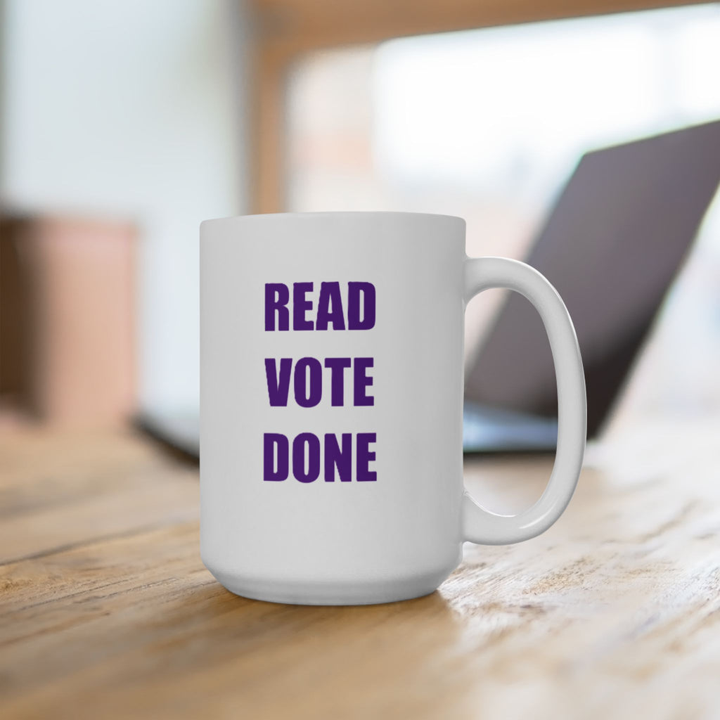 READ VOTE DONE PURPLE Ceramic Mug, (11oz, 15oz)