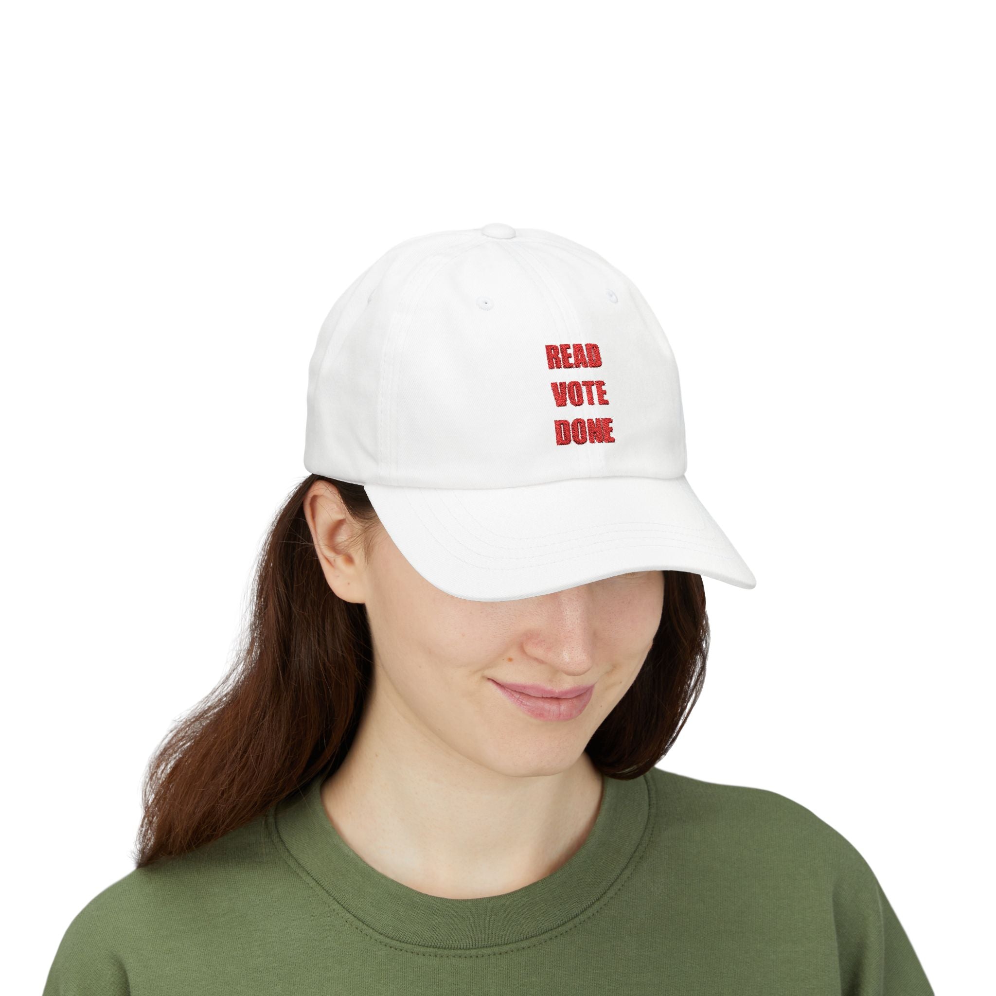 READ VOTE DONE RED Classic Dad Cap