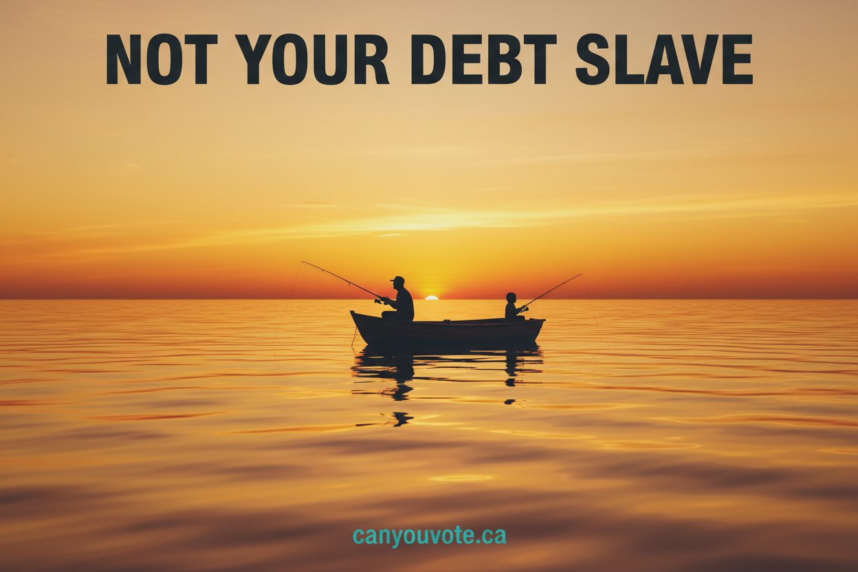 NOT YOUR DEBT SLAVE Father Son Fishing 15oz Mug