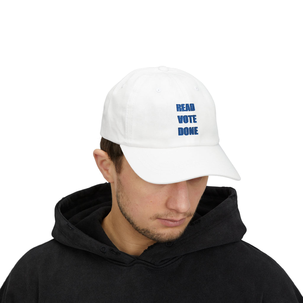 READ VOTE DONE BLUE Classic Dad Cap