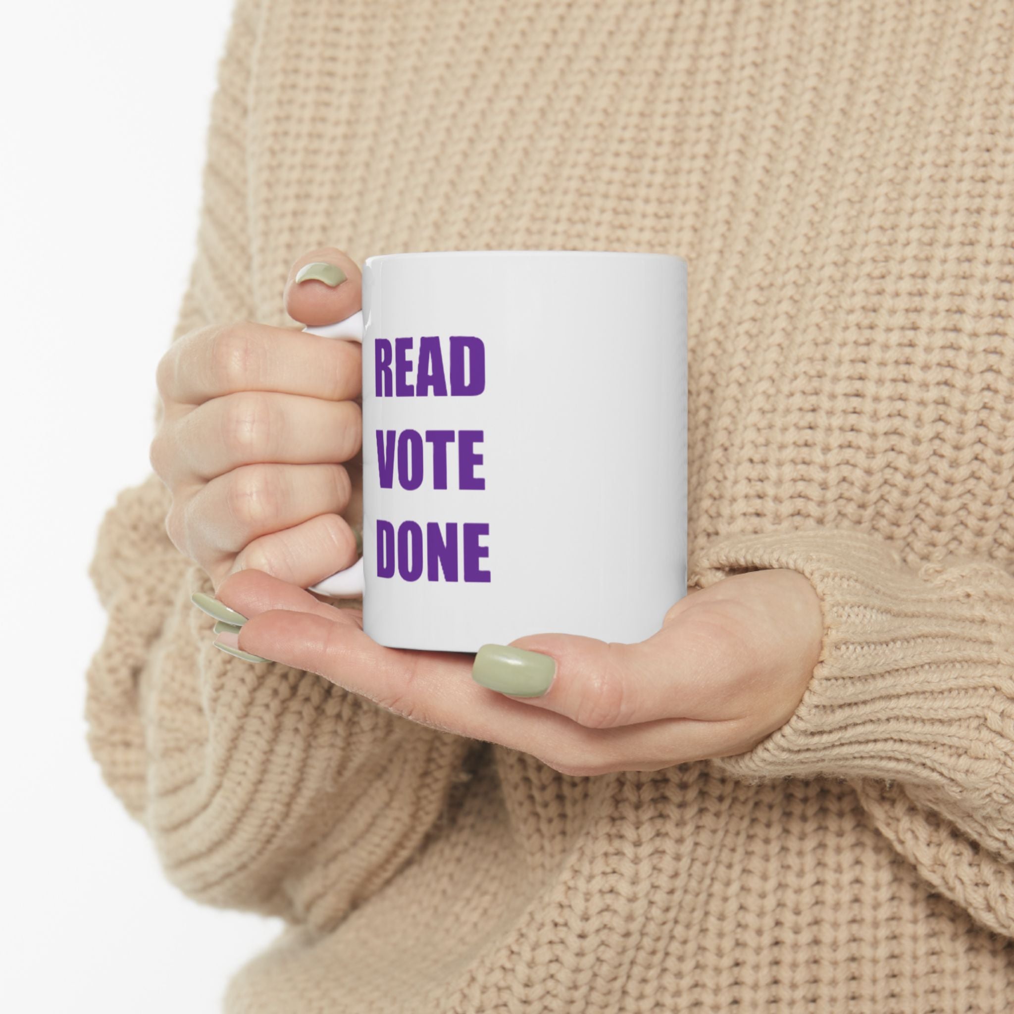 READ VOTE DONE PURPLE Ceramic Mug, (11oz, 15oz)