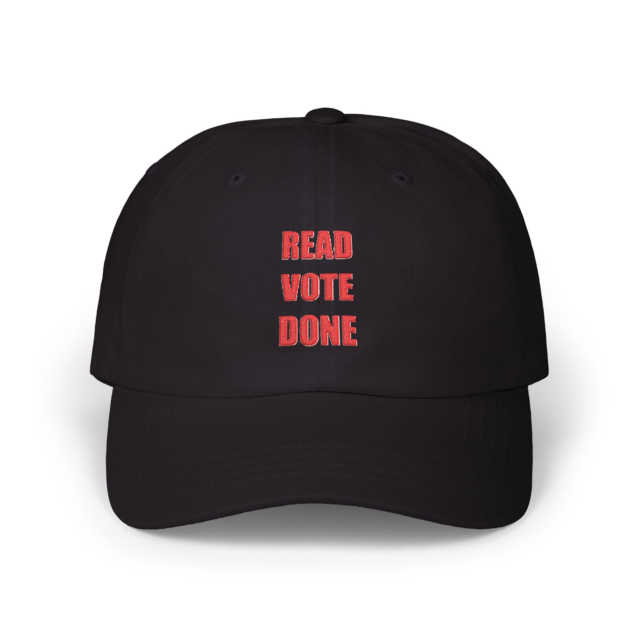 READ VOTE DONE RED Classic Dad Cap