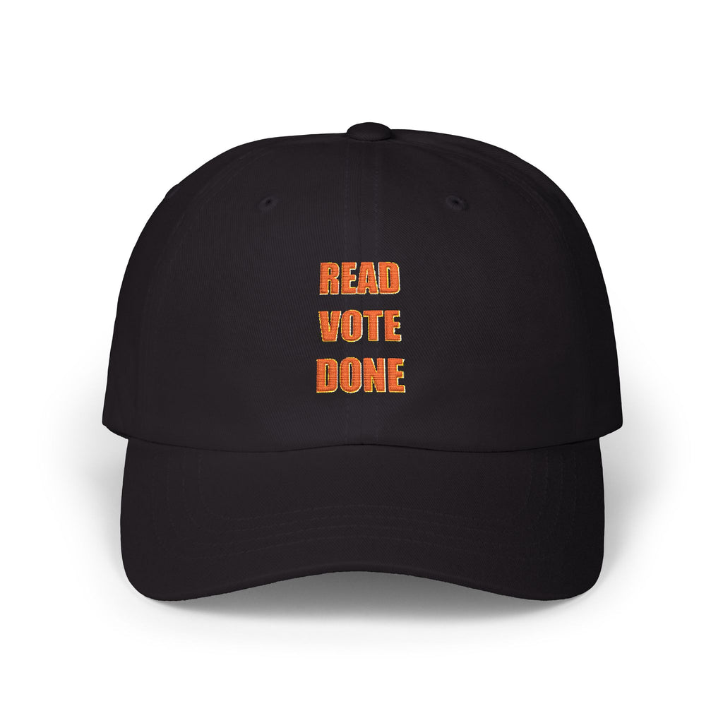 READ VOTE DONE AMBER Classic Dad Cap