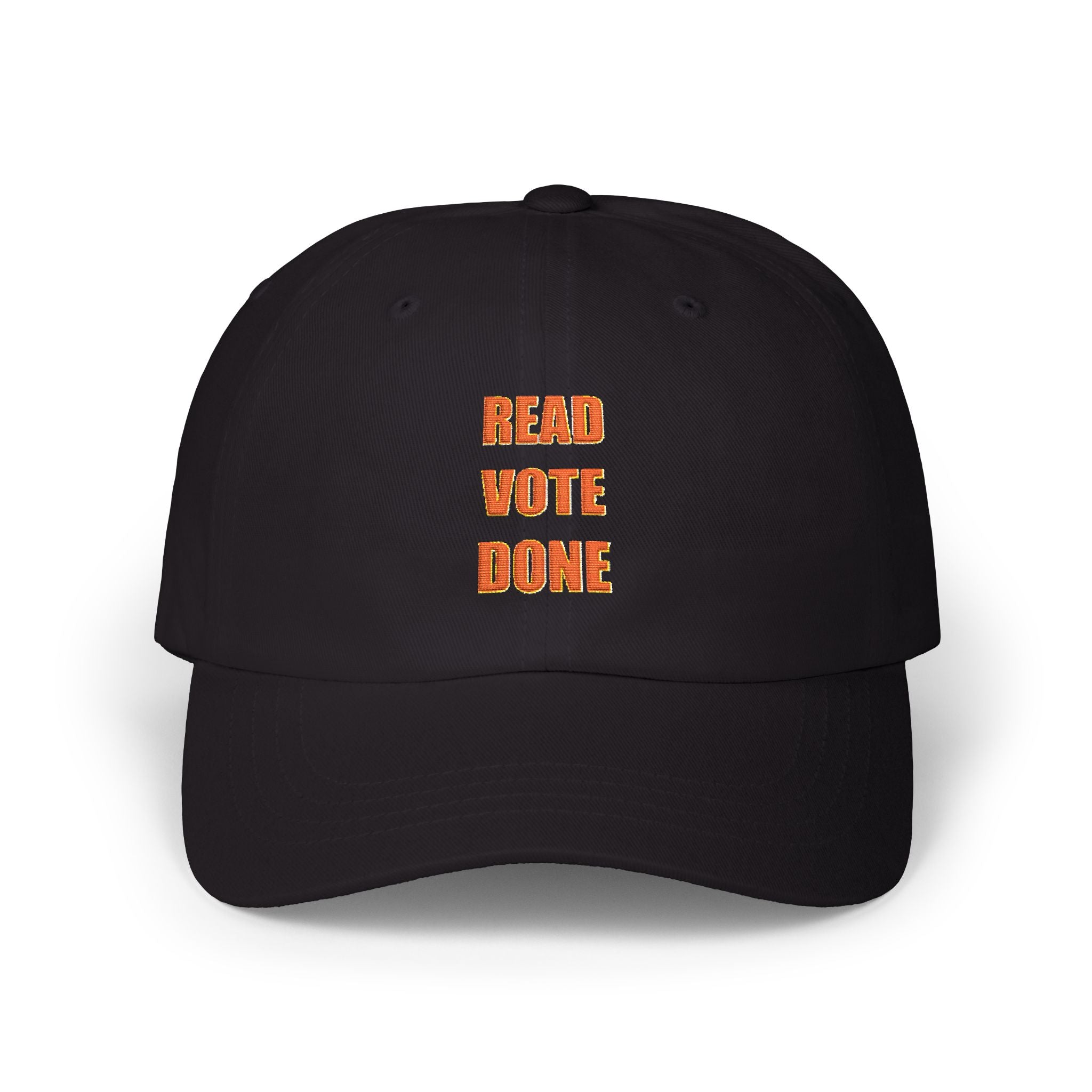 READ VOTE DONE AMBER Classic Dad Cap