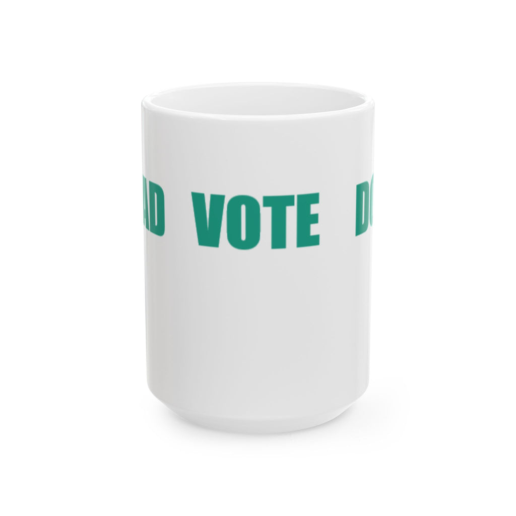READ VOTE DONE HORIZON TEAL Ceramic Mug, (11oz, 15oz)