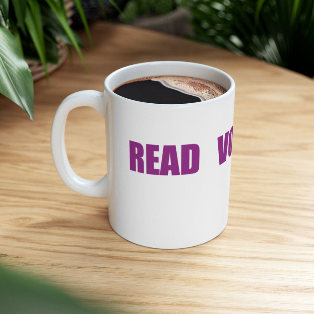 READ VOTE DONE HORIZON PURPLE Ceramic Mug, (11oz, 15oz)