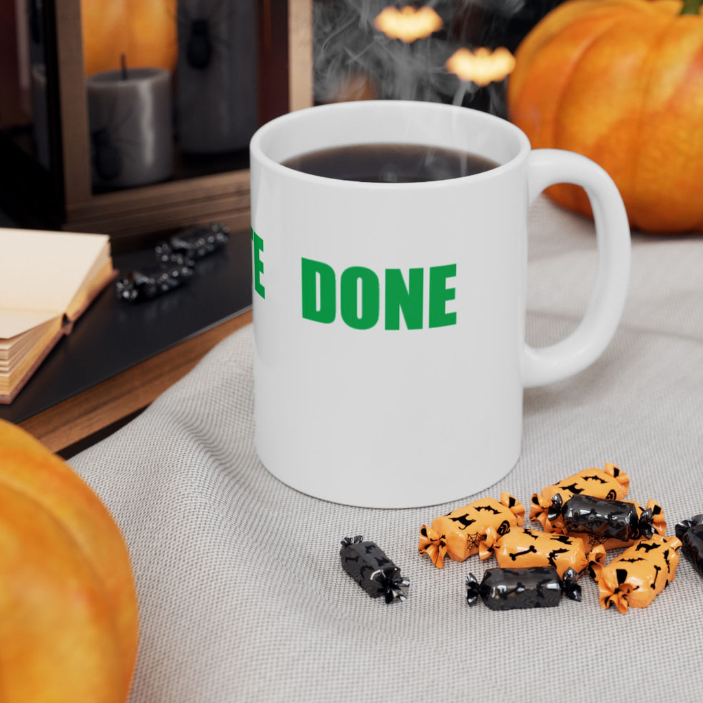 READ VOTE DONE HORIZON GREEN Ceramic Mug, (11oz, 15oz)