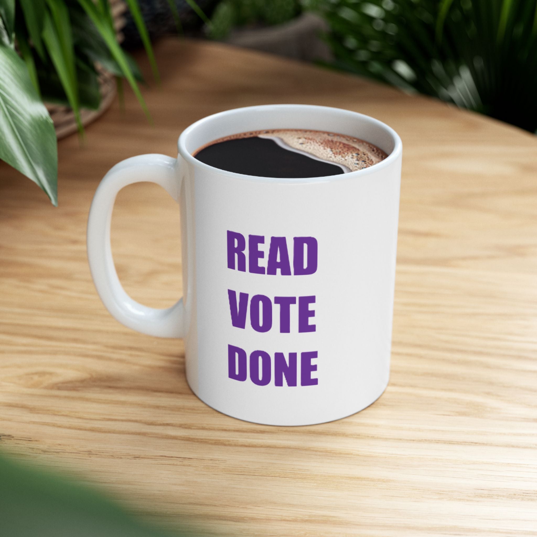 READ VOTE DONE PURPLE Ceramic Mug, (11oz, 15oz)