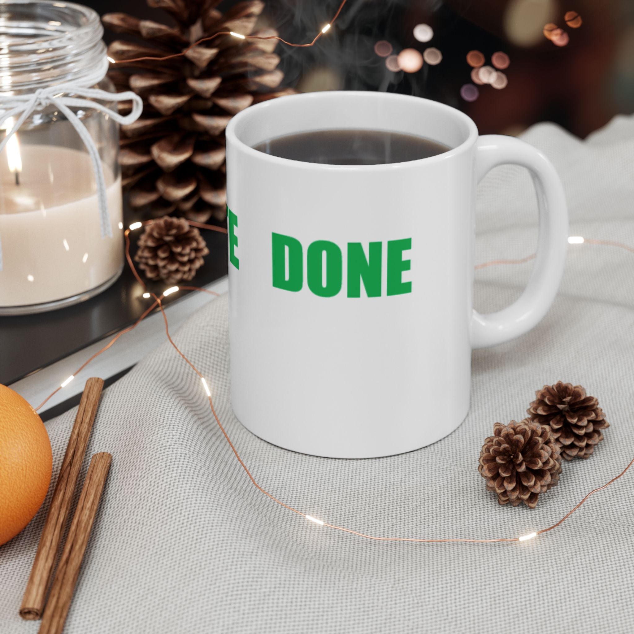 READ VOTE DONE HORIZON GREEN Ceramic Mug, (11oz, 15oz)