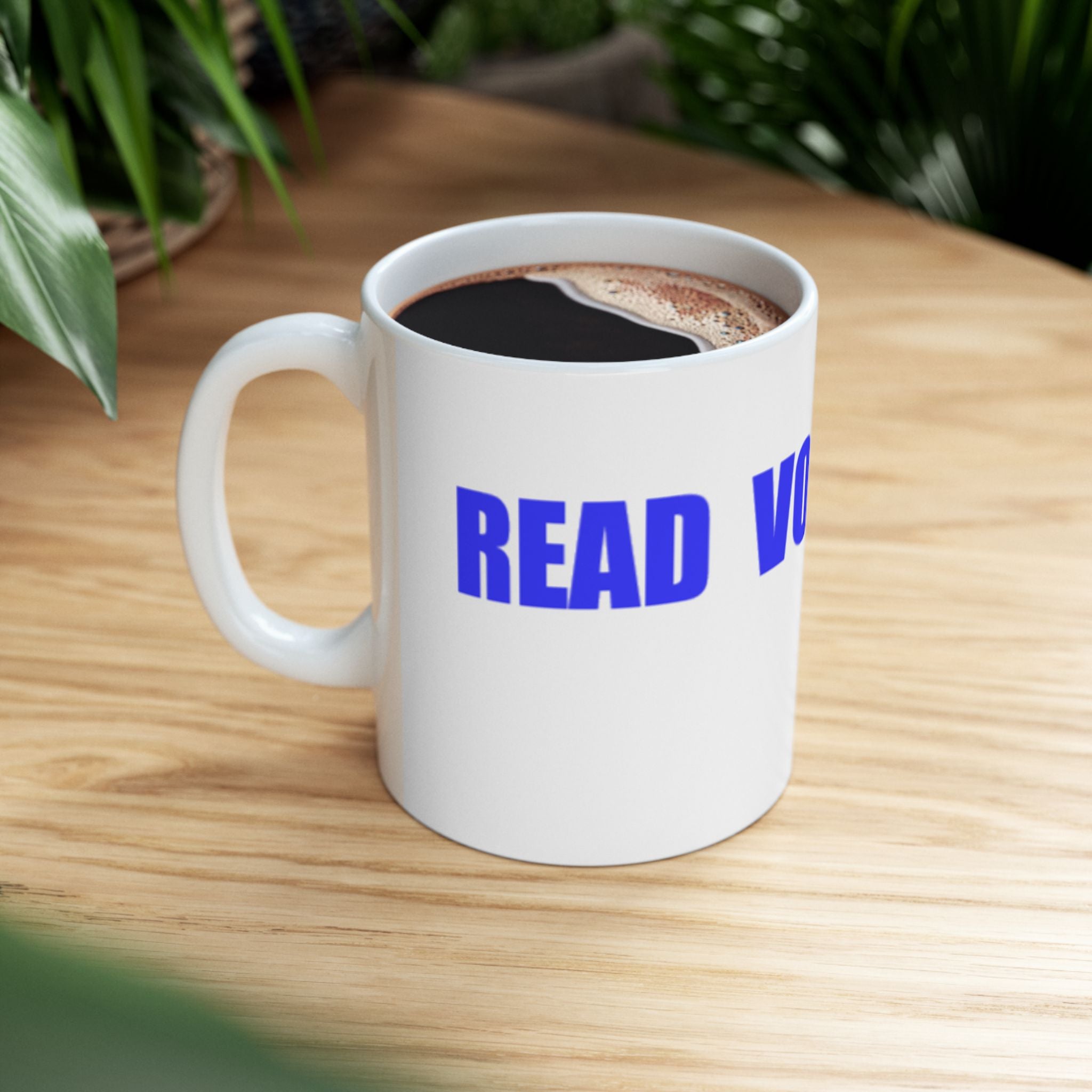 READ VOTE DONE HORIZON BLUE Ceramic Mug, (11oz, 15oz)