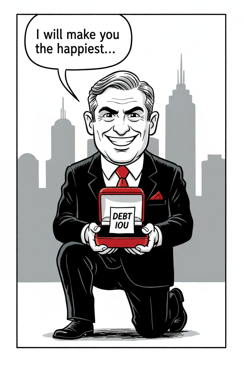Politician proposing DEBT IOU